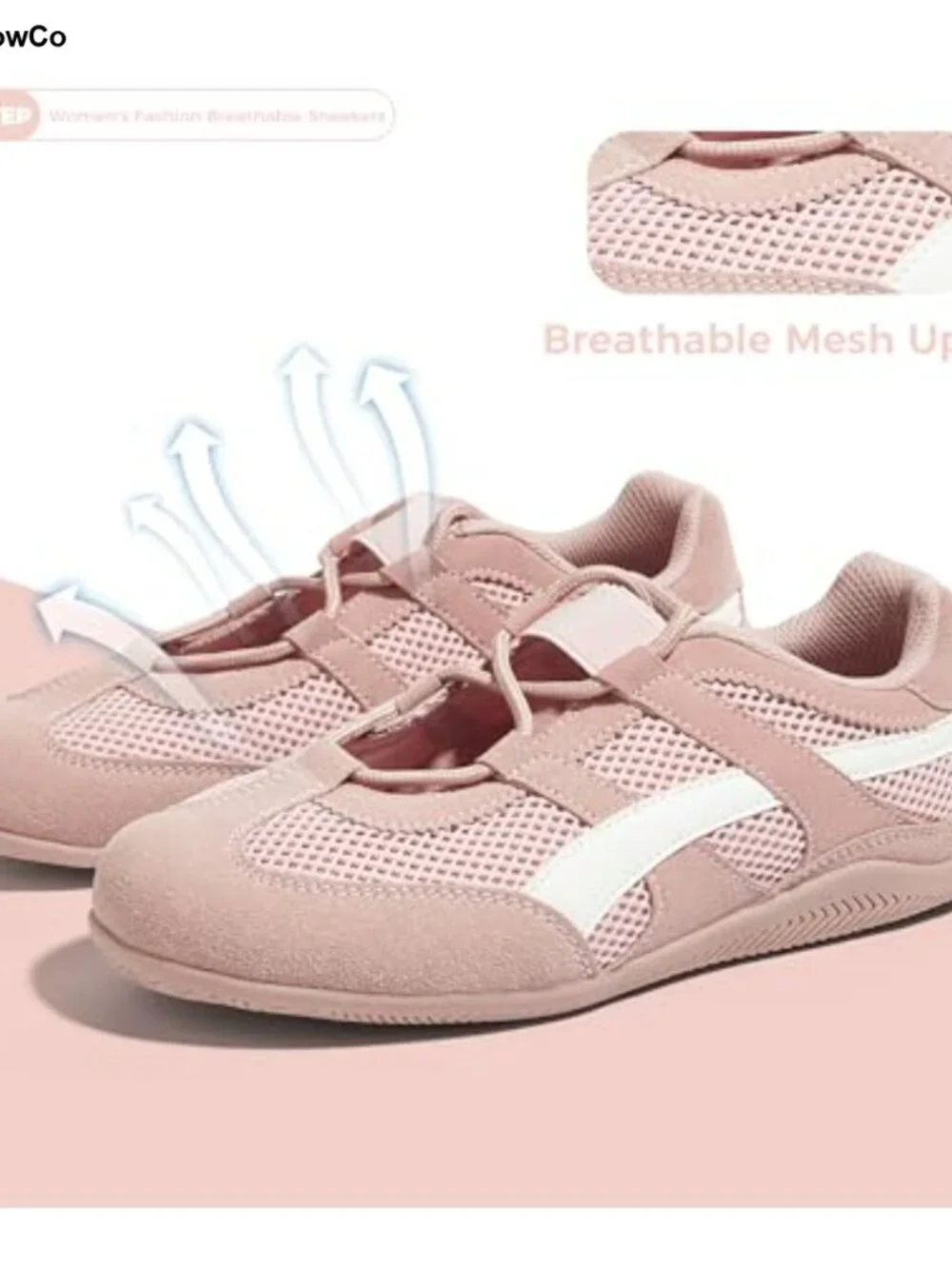 Women's Retro Fashion Sneakers - Lightweight Mesh Walking Shoes, Slip-Resistant